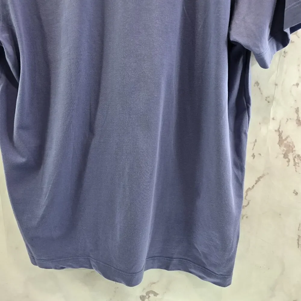 Banana Republic Shirt Mens Large Polo Purple Cotton Short Sleeve Tee Flaw